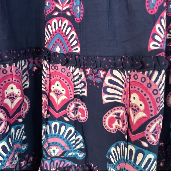 Caroline Constas Women’s Navy Blue Ruffle Sleeve Half Moon Print Dress Sz S NWT - Picture 11 of 12